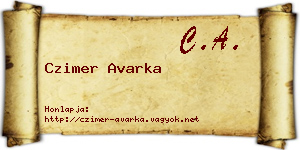 Czimer Avarka névjegykártya